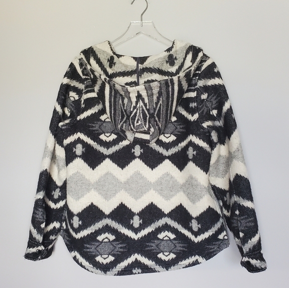 Woolrich X American Eagle  Wool Blend Aztec Southwestern Hooded Blanket Jacket M - Picture 10 of 11
